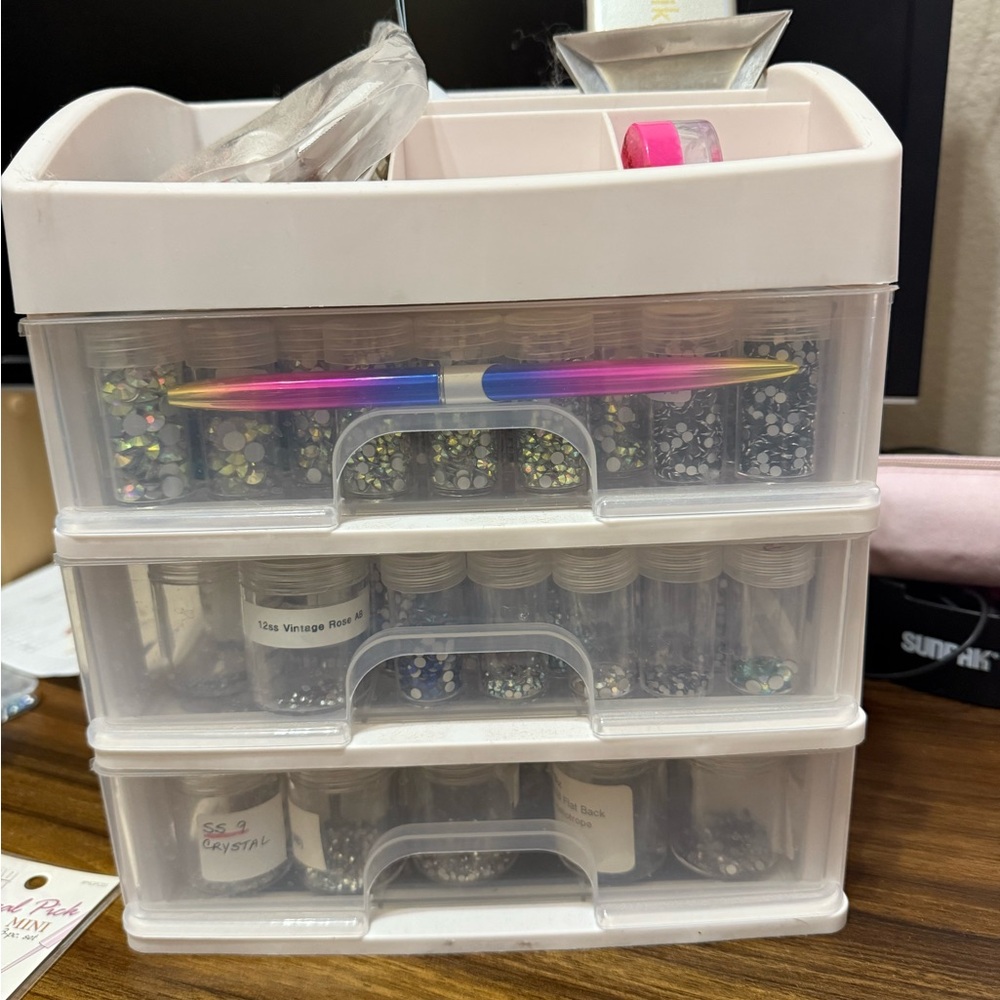 Swarovski White Mixed Media Art Piece